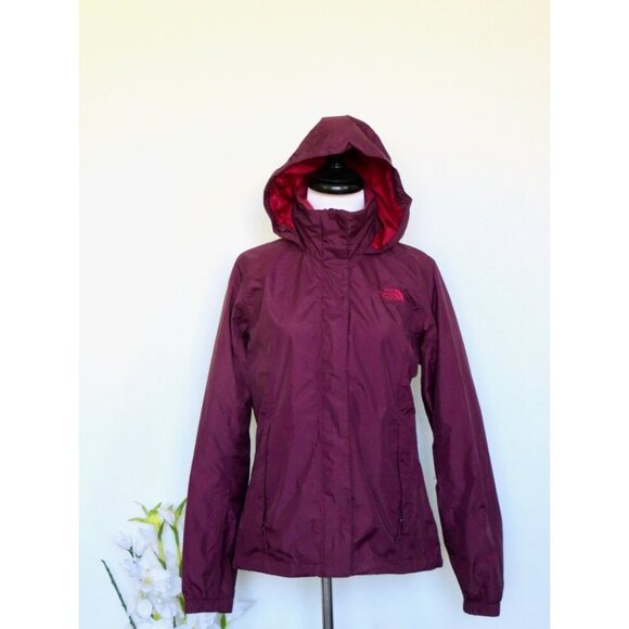 NEW! The North Face Resolve Rain Jacket DryVent Hooded Windbreaker Garnet Red S - Picture 4 of 9